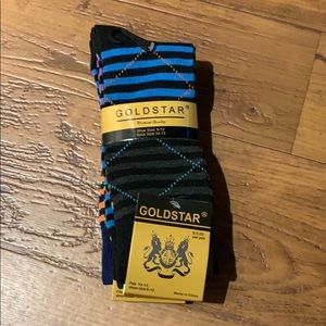 3 pairs of colorful striped Goldstar long socks
